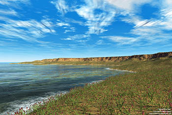 Aglaophyton bay, 415 million years ago