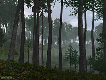 Cordaites & Araucaria rainstorm, 260 million years ago