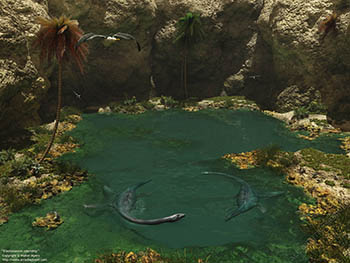 Elasmosaurus courtship, 80 million years ago