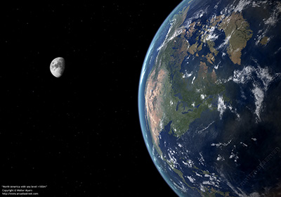 North America with sea level +100m, 2200 A.D.?