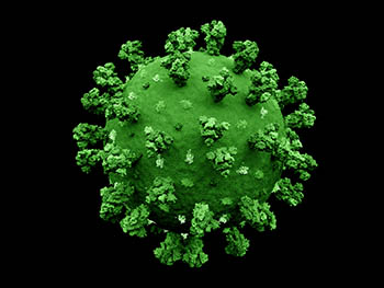 Coronavirus green on black 1