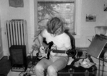 Paul Braucher with Epiphone No. 2   -   Oak Park, IL, 1982   -   Kodak infrared black & white 35mm film