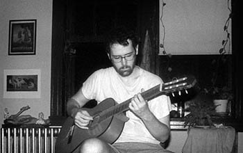 Walt with classical guitar   -   New York City, 1985   -   Kodak infrared black & white 35mm film