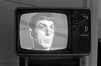 Mr. Spock on TV   -   Oak Park, IL, 1982   -   Kodak Tri-X black & white 35mm film