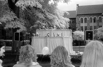 Puppet show   -    Oak Park, IL, 1983   -   Kodak infrared black & white 35mm film