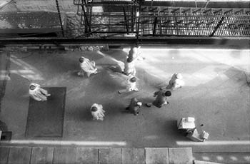 Sidewalk from above   -   Chicago, 1984   -   Kodak infrared black & white 35mm film