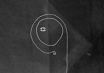 Self-portrait drawing No. 2   -   Knox College, IL, Spring 1979   -   Laundry marker on paper