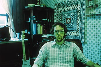 Self-portrait in small room   -   Oak Park, IL, 1981   -   Kodak Ektachrome Infrared 35mm color slide film