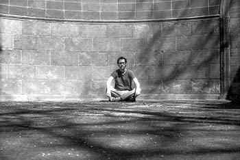 Self-portrait amidst shadows   -   Des Plaines, IL, 1983   -   Kodak infrared black & white 35mm film