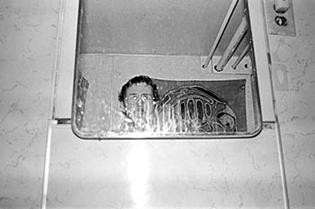 Self-portrait in messy mirror   -   Oak Park, IL, 1983   -   Kodak Tri-X 35mm film