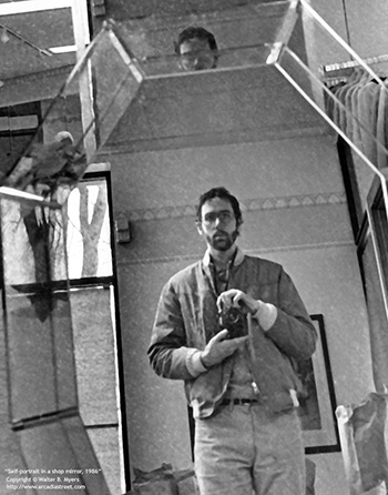 Self-portrait in shop mirror   -   Chicago, 1986   -   Kodak Tri-X 35mm film