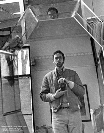 Self-portrait in shop mirror   -   Chicago, 1986   -   Kodak Tri-X 35mm film