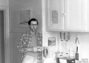 Self-portrait with coffee cup   -   Oak Park, IL, 1982   -   Kodak infrared black & white 35mm film