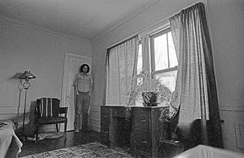 Self-portrait in a corner   -   Oak Park, IL, 1982   -   Ilford HP5 Plus black & white 35mm film