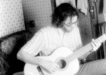 Walt with classical guitar   -   Oak Park, IL, 1982   -   Kodak infrared black & white 35mm film