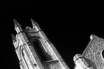 Bell tower No. 1   -   Oak Park, IL, 1983   -   Kodak infrared black & white 35mm film