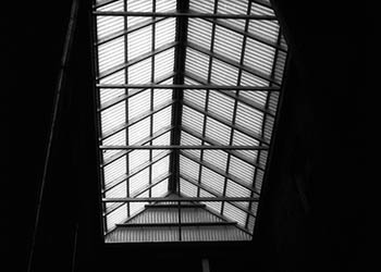 Corrugated fiberglass interior No. 4   -   Chicago, 1985   -   Kodak infrared black & white 35mm film