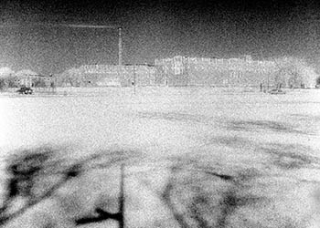 Smokestack plume No. 2   -   Chicago, 1986   -   Kodak infrared black & white 35mm film