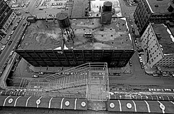 Merchandise Mart fire escape   -   Chicago, 1982   -   Kodak Tri-X black & white 35mm film