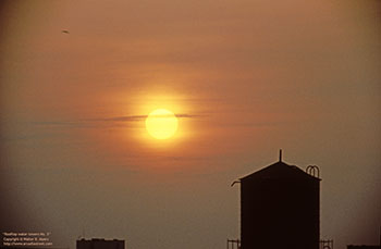 Rooftop water towers No. 3   -   Chicago, 1986   -   Kodak Ektachrome 35mm color slide film