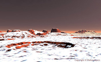 Southern polar cap during the evening seen from ground level