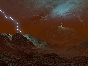 Venusian lightning storm