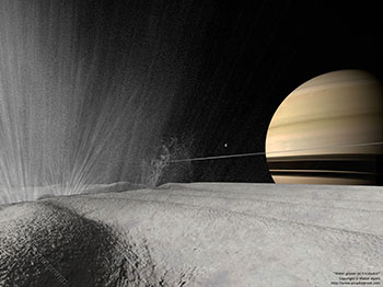 Water geyser on Enceladus