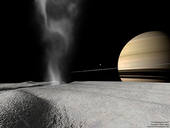 Enceladus geyser snow