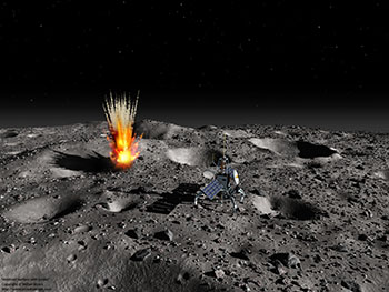 Asteroid surface with probe