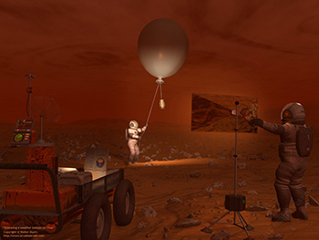 Releasing a weather balloon on Titan