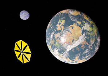 Light sail near Earth-like planet - No. 1